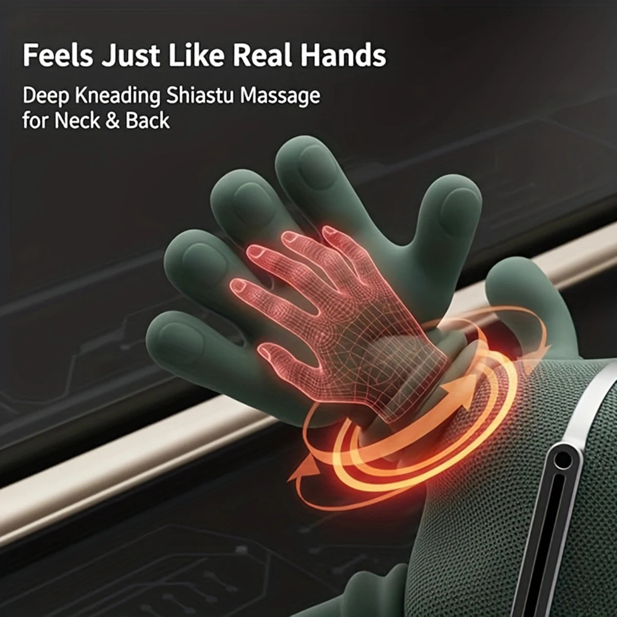 Wrapture heated neck massager in use