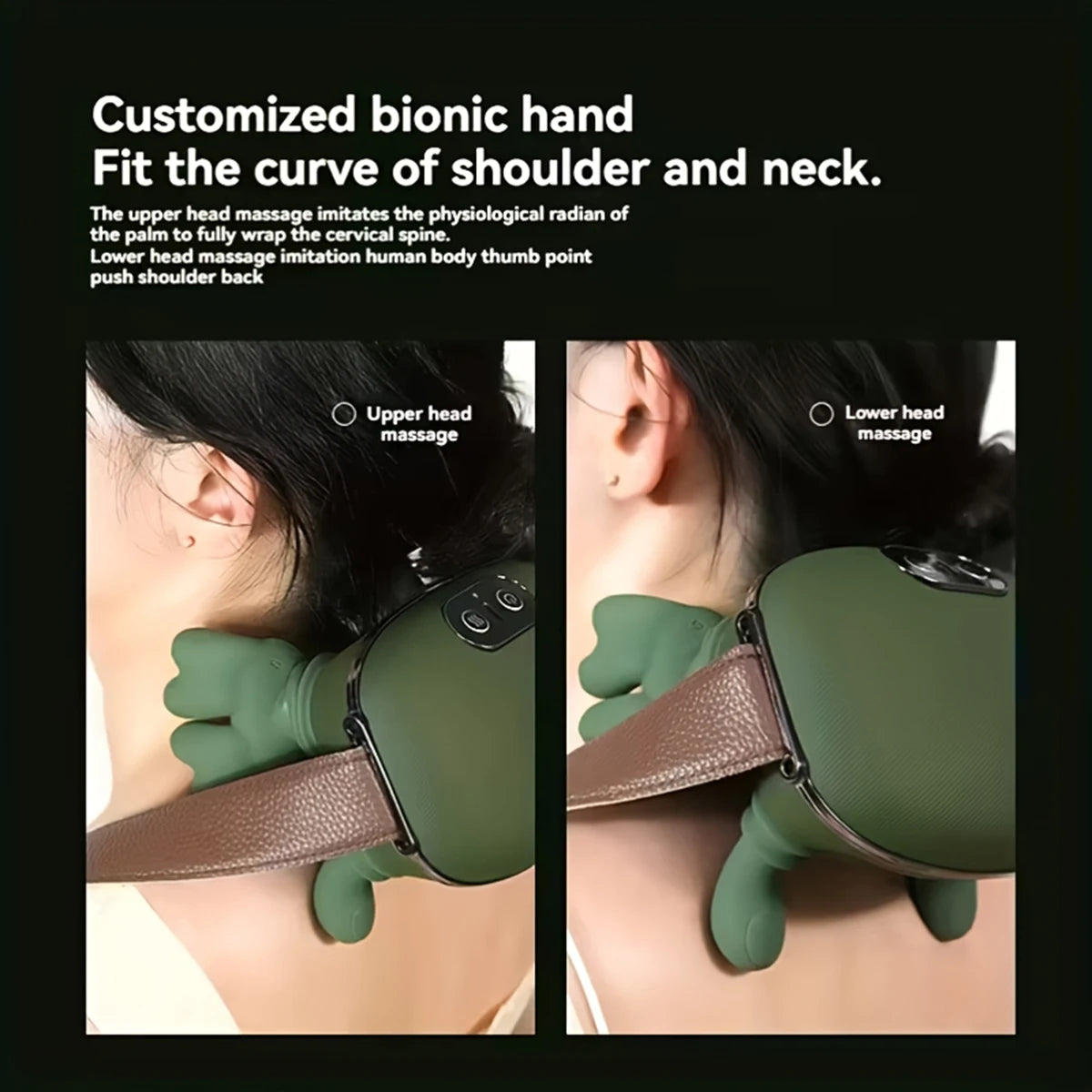 Wrapture heated neck massager worn on the shoulders