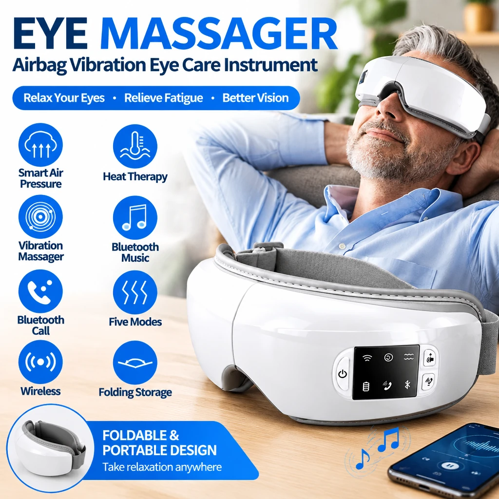 Wrapture heated eye massager in use